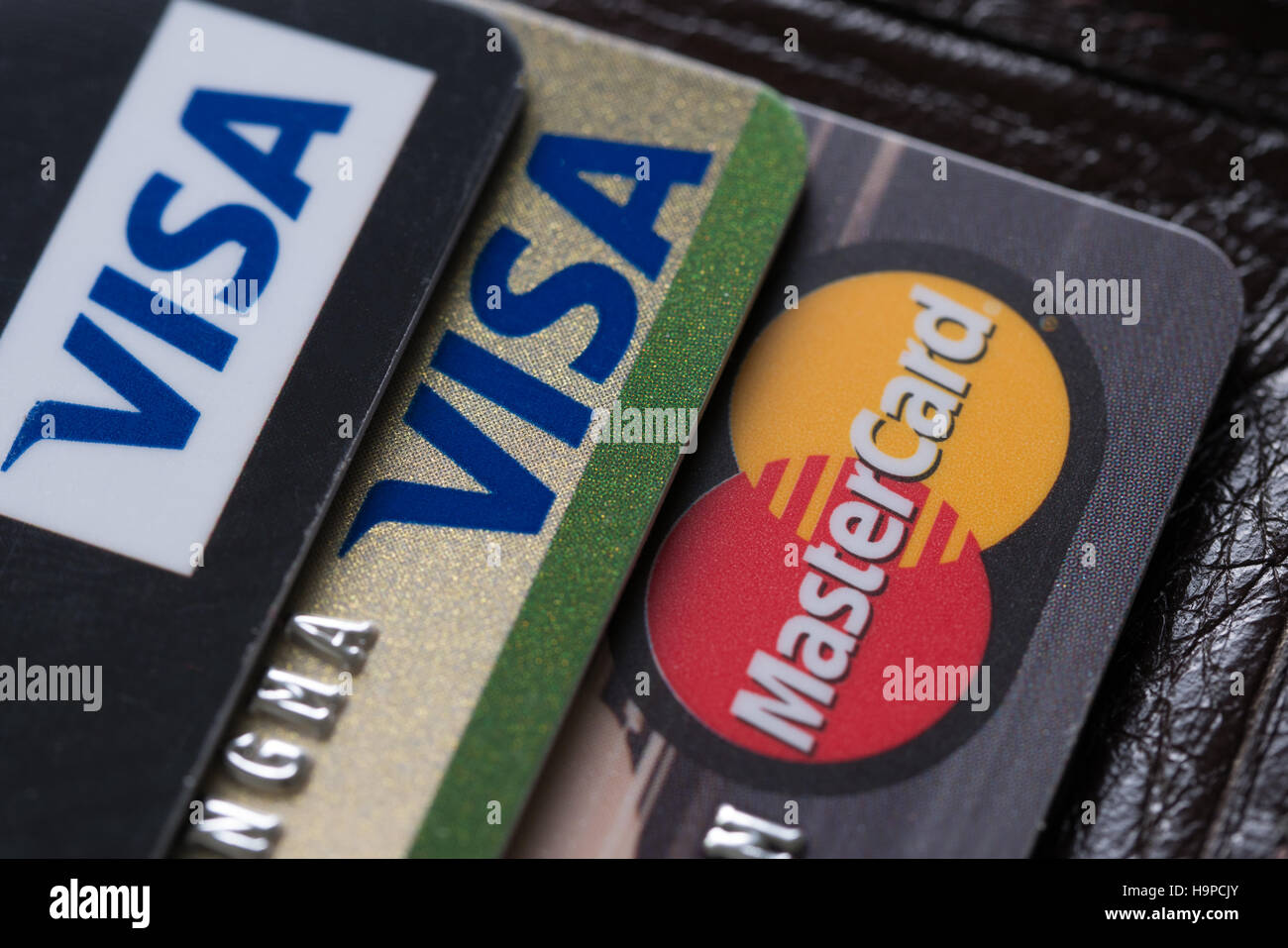 Bangkok, Thailand 25 feb 2016, close up of credit cards Stock Photo