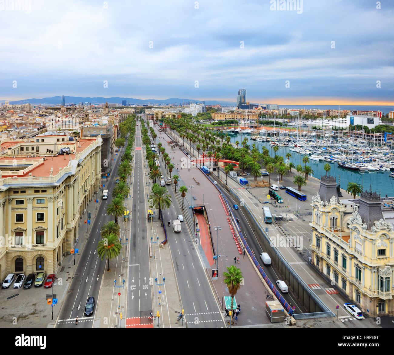 Aerial view of Barcelona Stock Photo Alamy