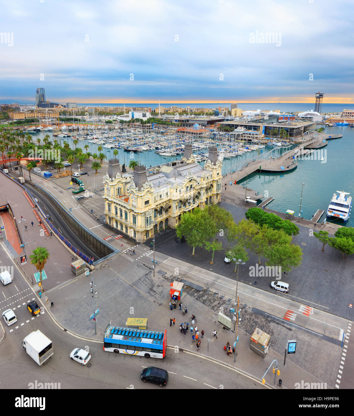 Aerial view of Barcelona Stock Photo Alamy