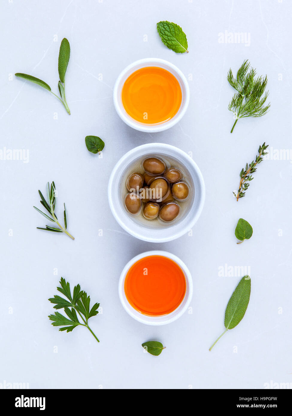 Different sorts of cooking oil,olive oil flavored and Sesame oil Stock