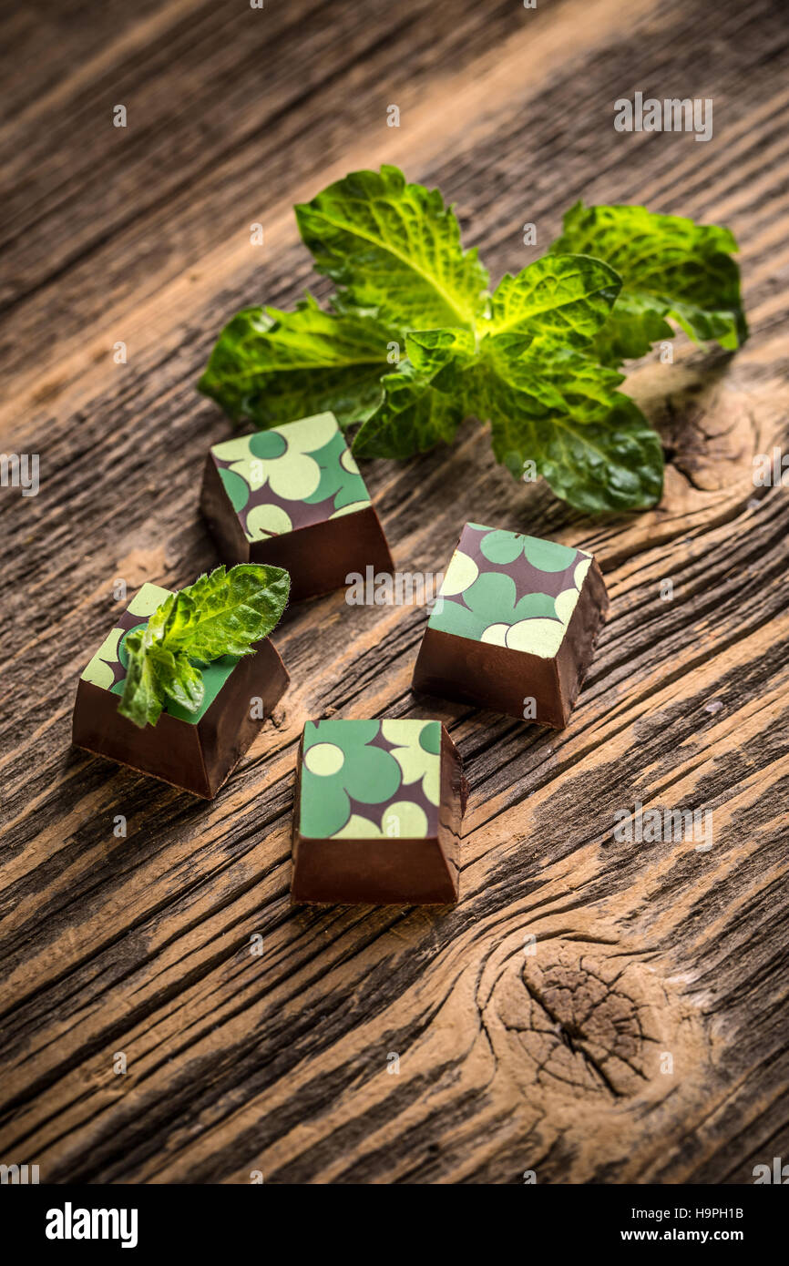 Delicious chocolate candies Stock Photo