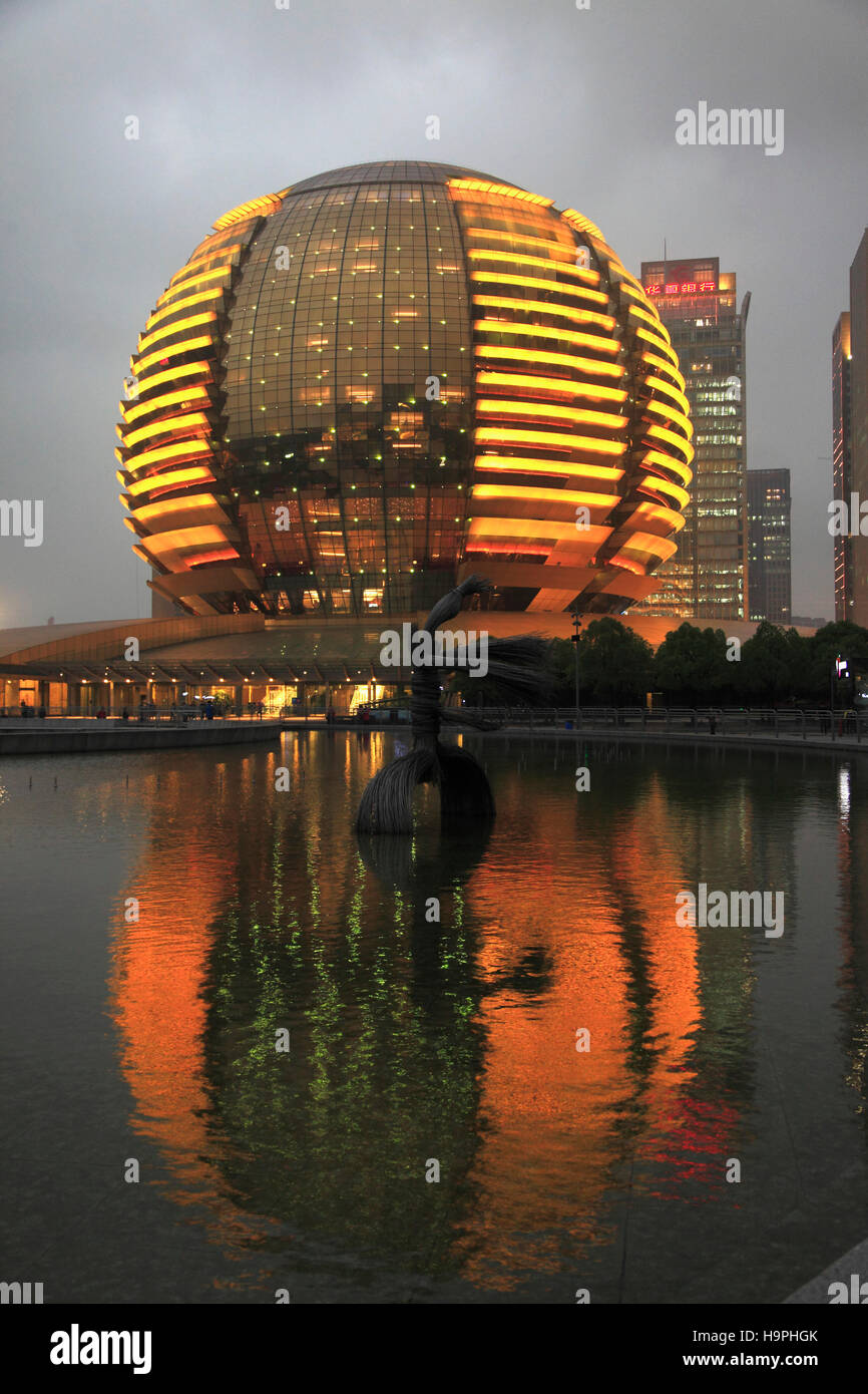 China, Zhejiang, Hangzhou, International Conference Center, Stock Photo