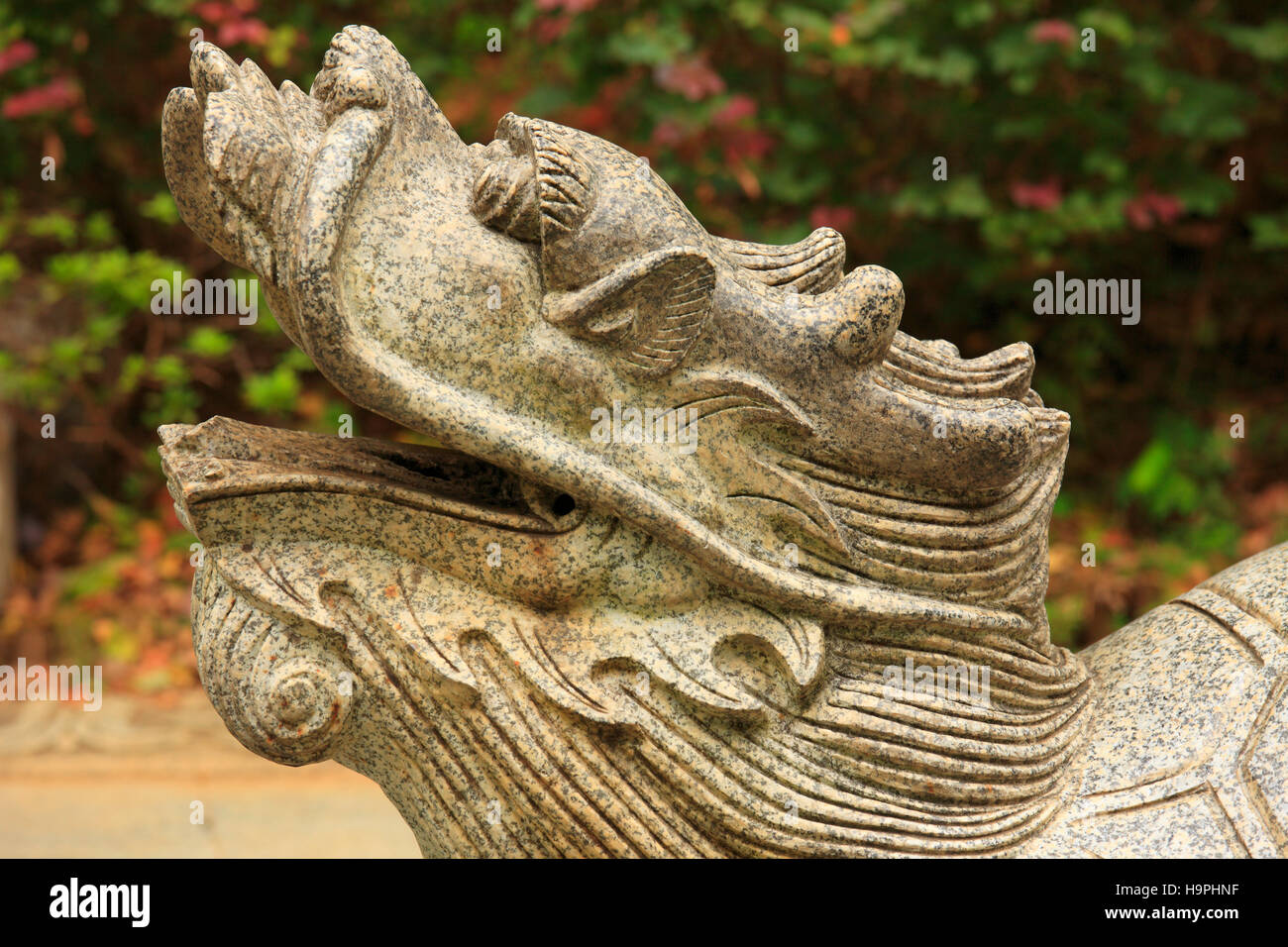 China, Guangxi, Guilin, dragon statue, head, Stock Photo