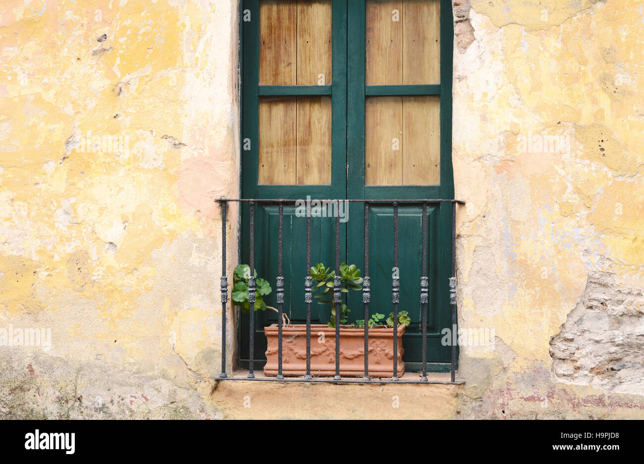 Front view of a window of an old house Stock Photo - Alamy
