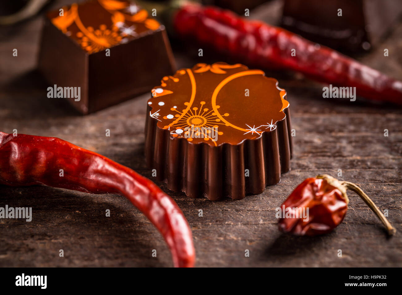 Truffle chocolate candies Stock Photo