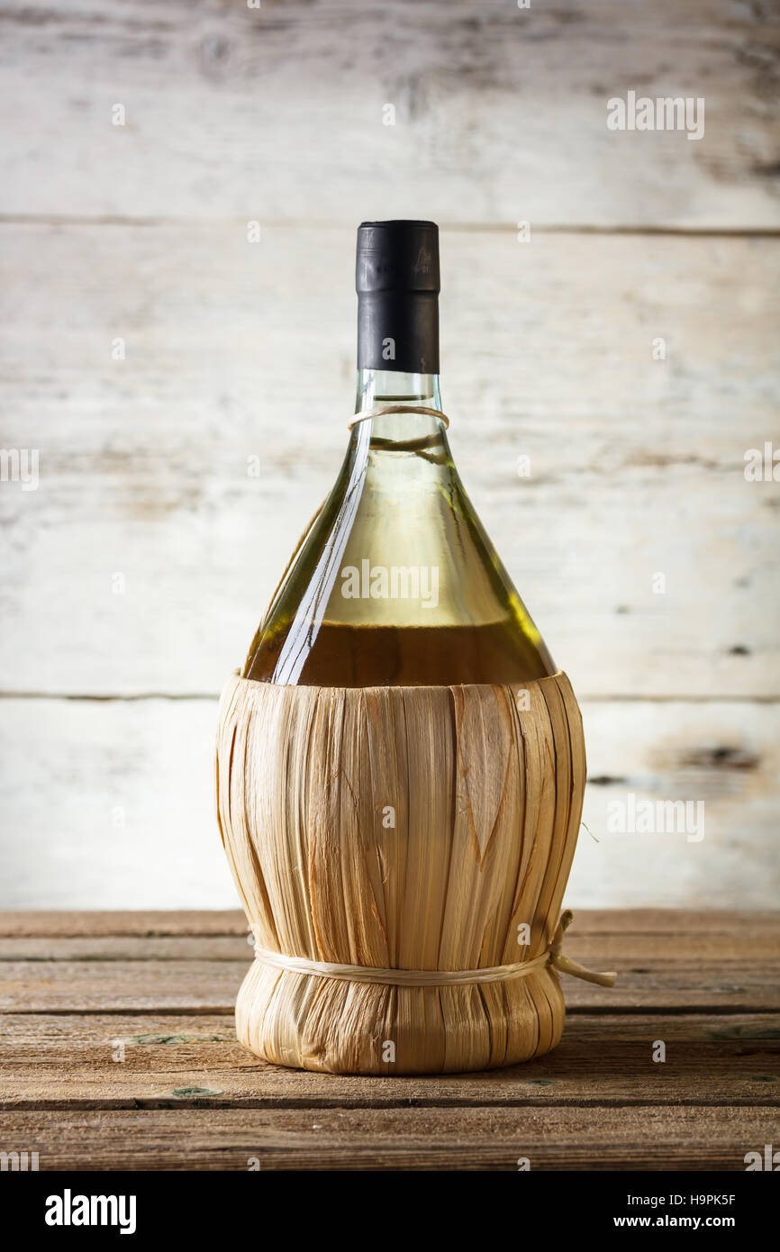 Bottle of white wine Stock Photo