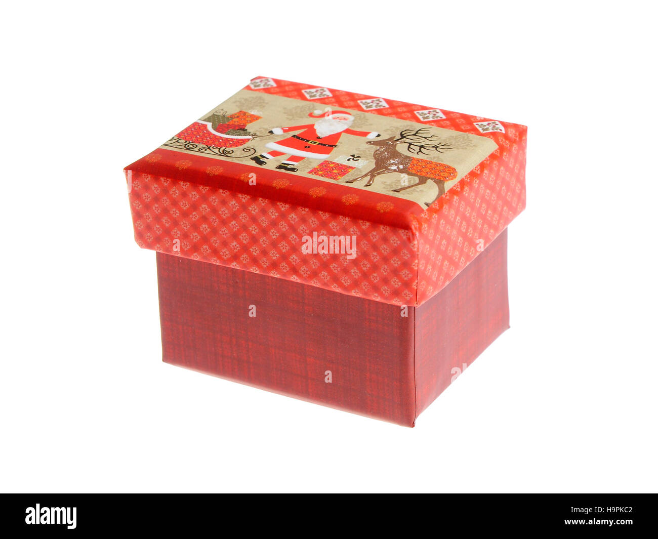Christmas box for gifts, with Santa Claus decoration Stock Photo