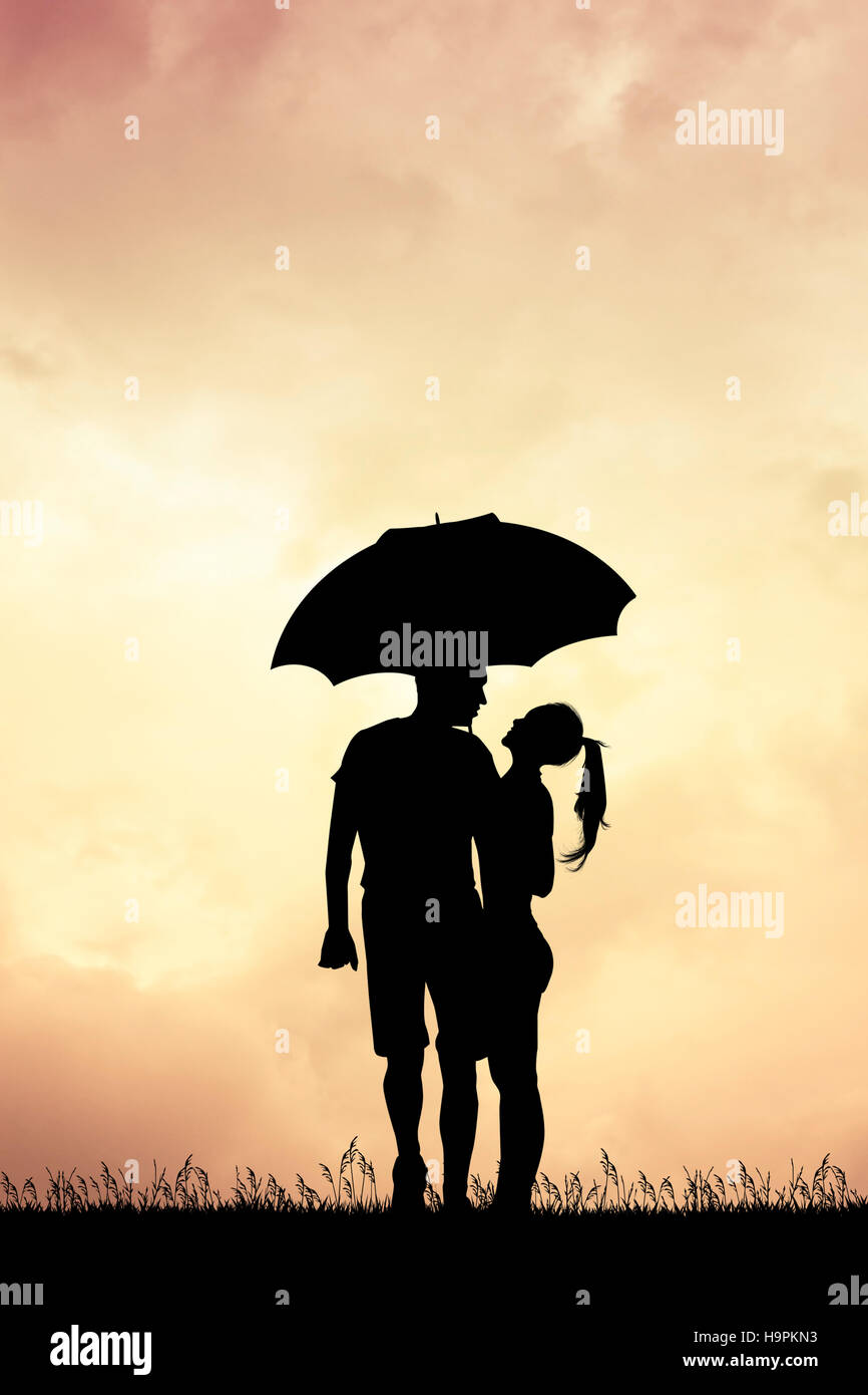 couple in the rain Stock Photo - Alamy