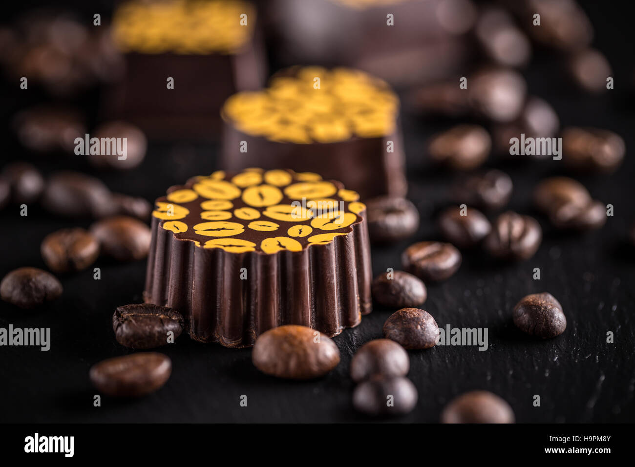 Chocolate praline Stock Photo