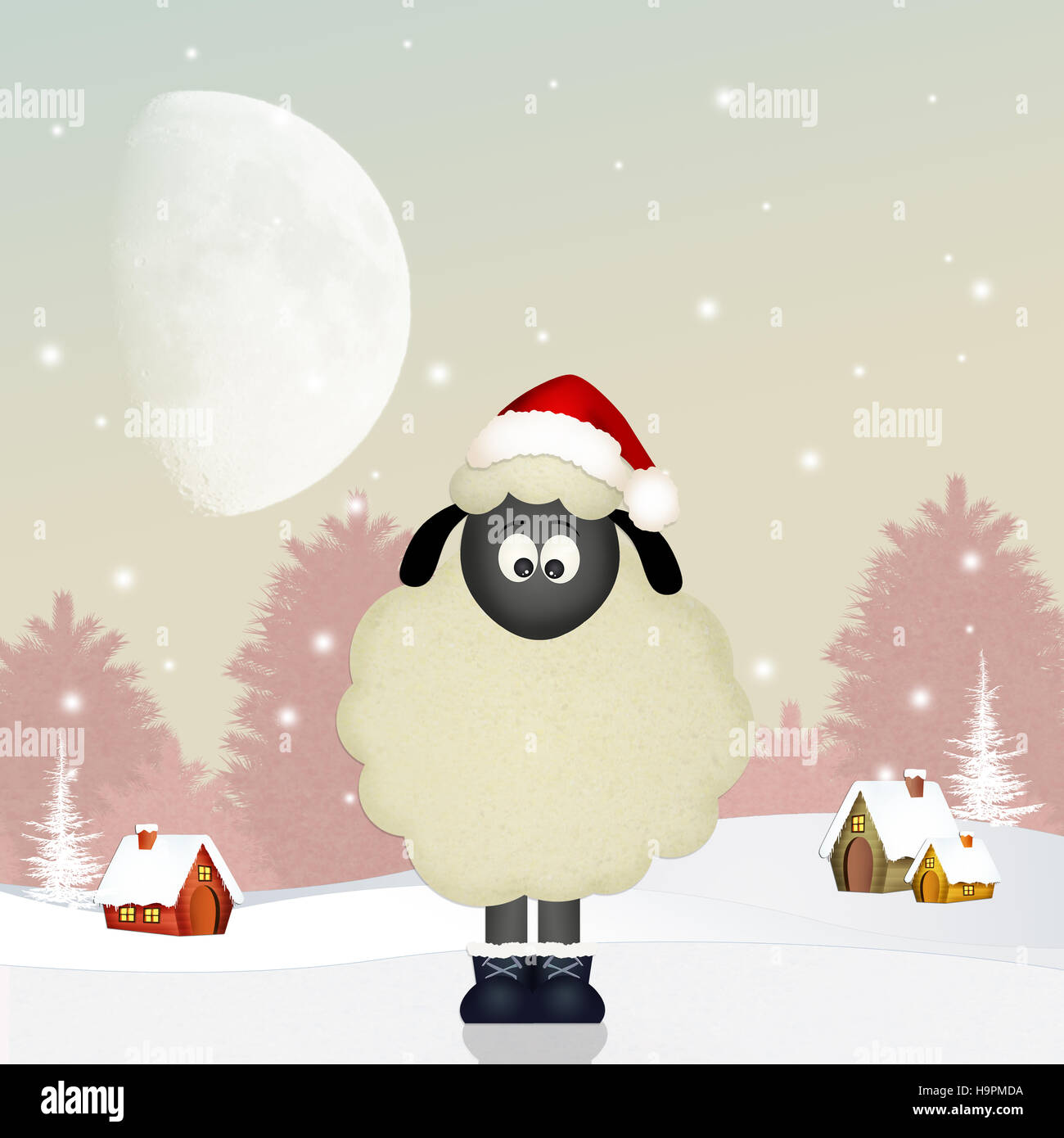 funny sheep at Christmas Stock Photo Alamy