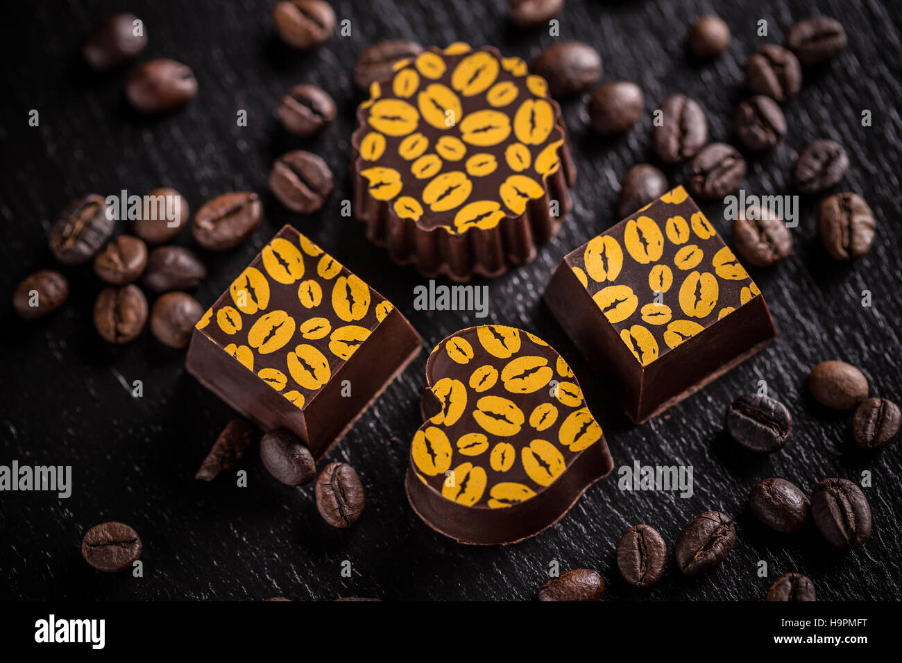 Chocolate pralines Stock Photo