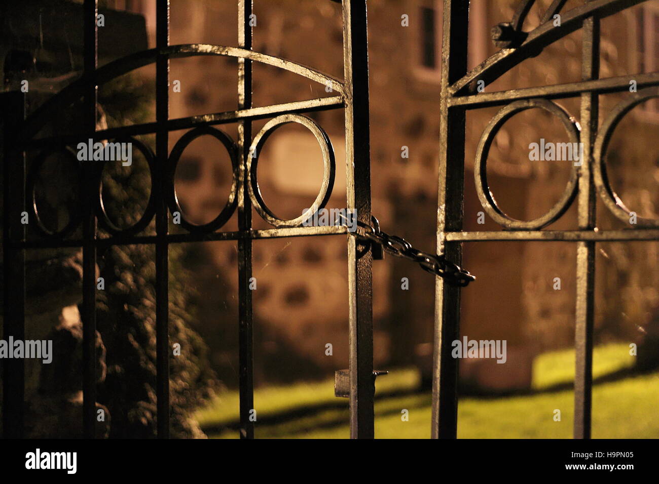 A closed iron gate Stock Photo Alamy