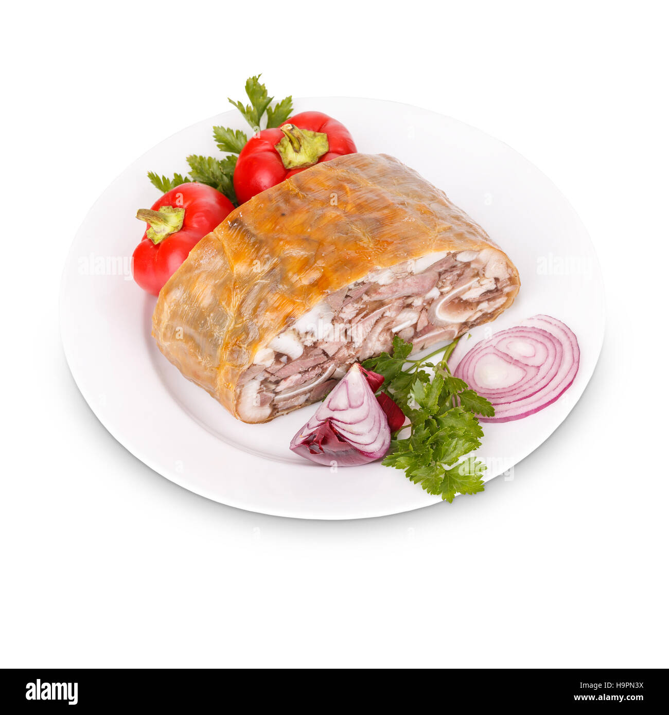 Pork head cheese Stock Photo