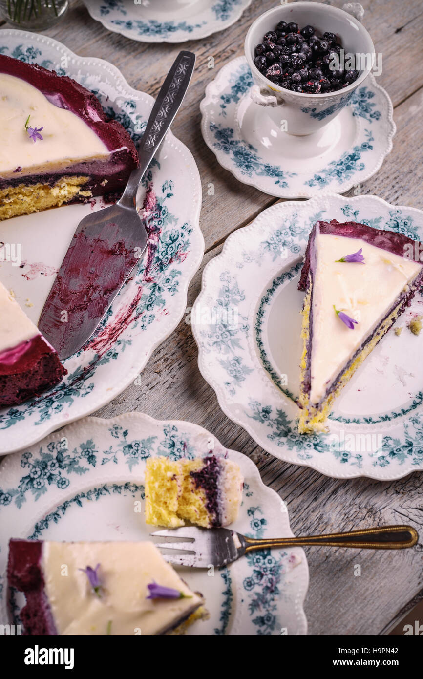 Fresh baked blueberry cake Stock Photo - Alamy
