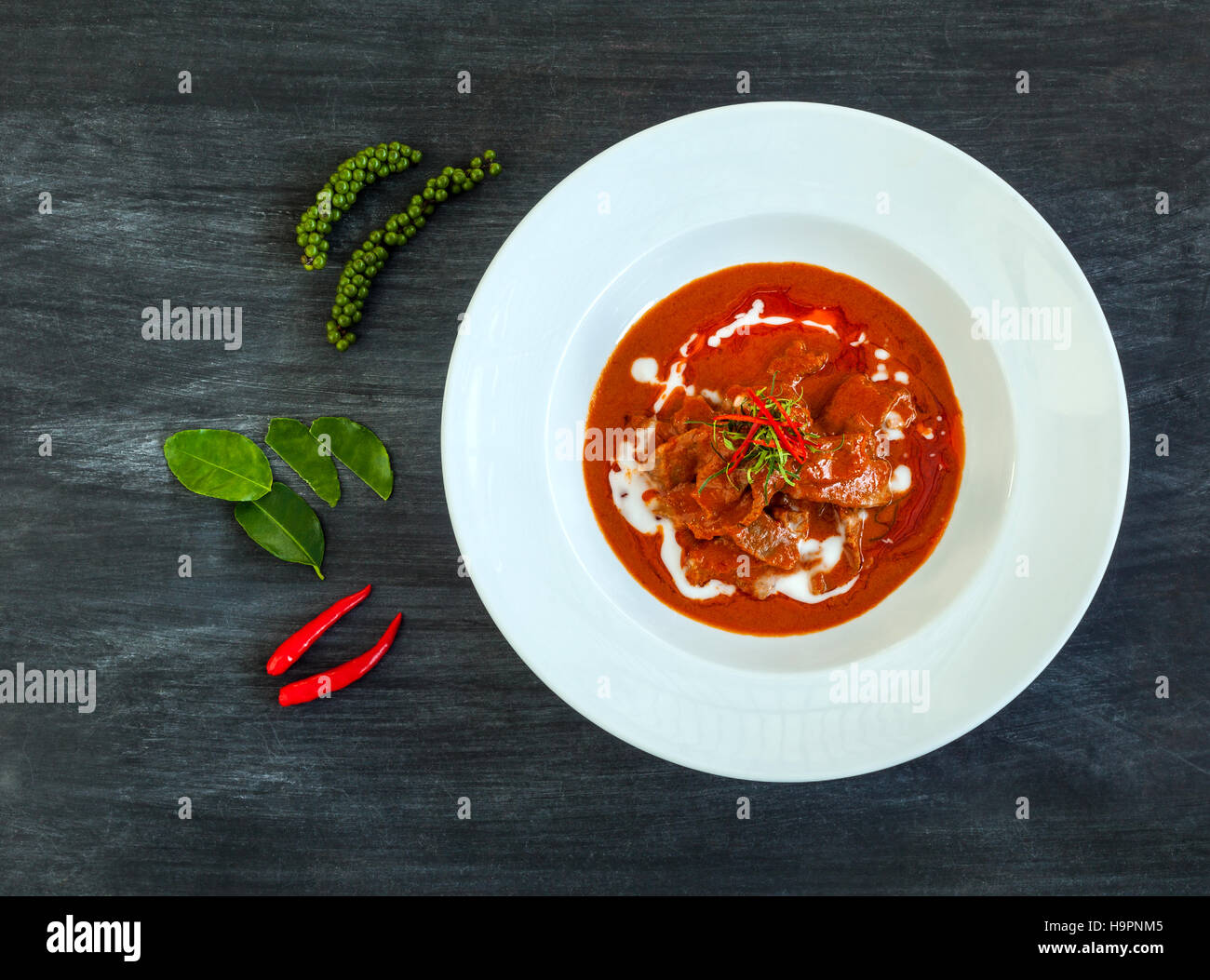 The most popular red curry . ( Authentic thai food Stock Photo - Alamy