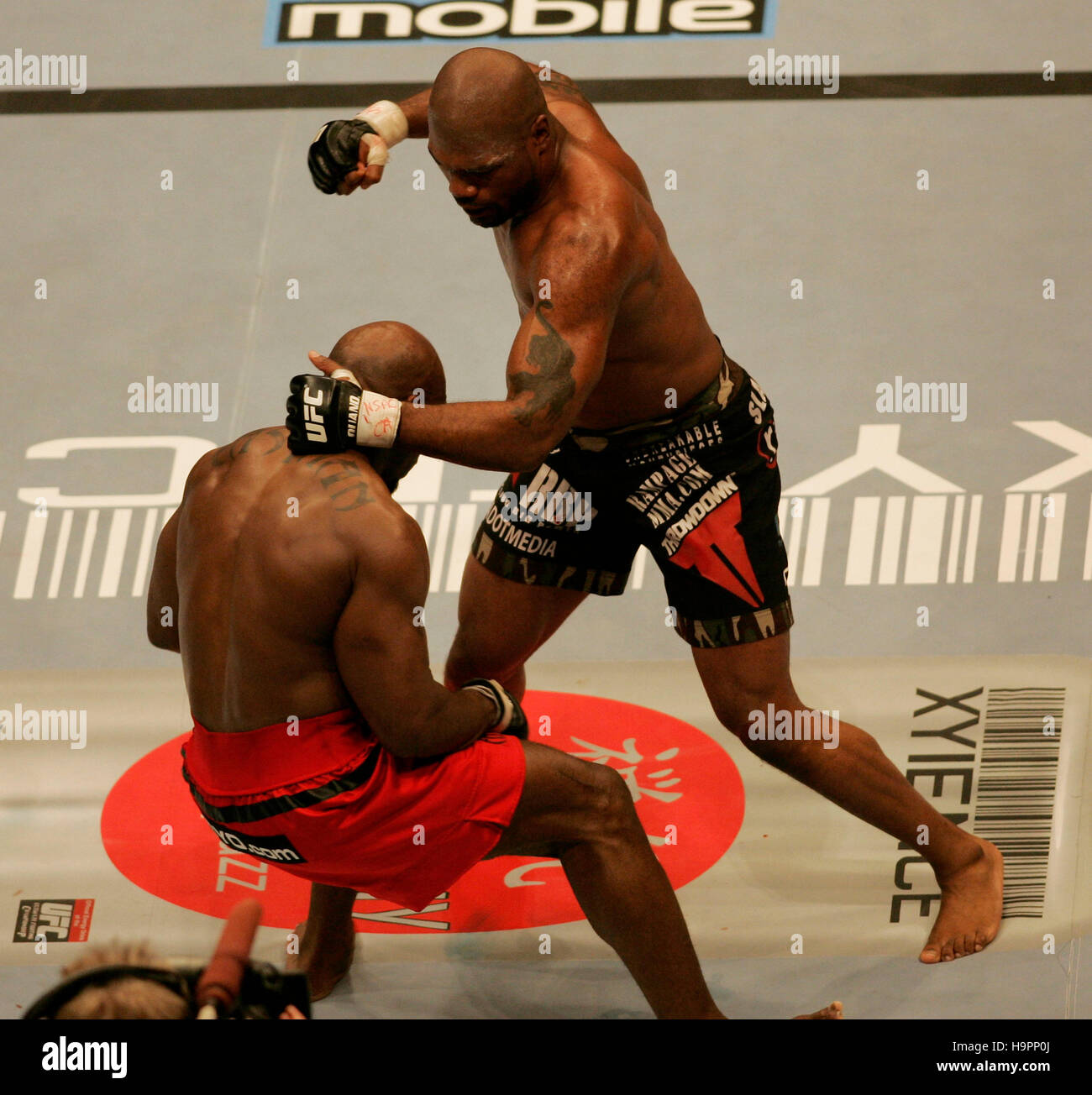 Quinton "Rampage" Jackson, right, fights Marvin Eastman at the Ultimate