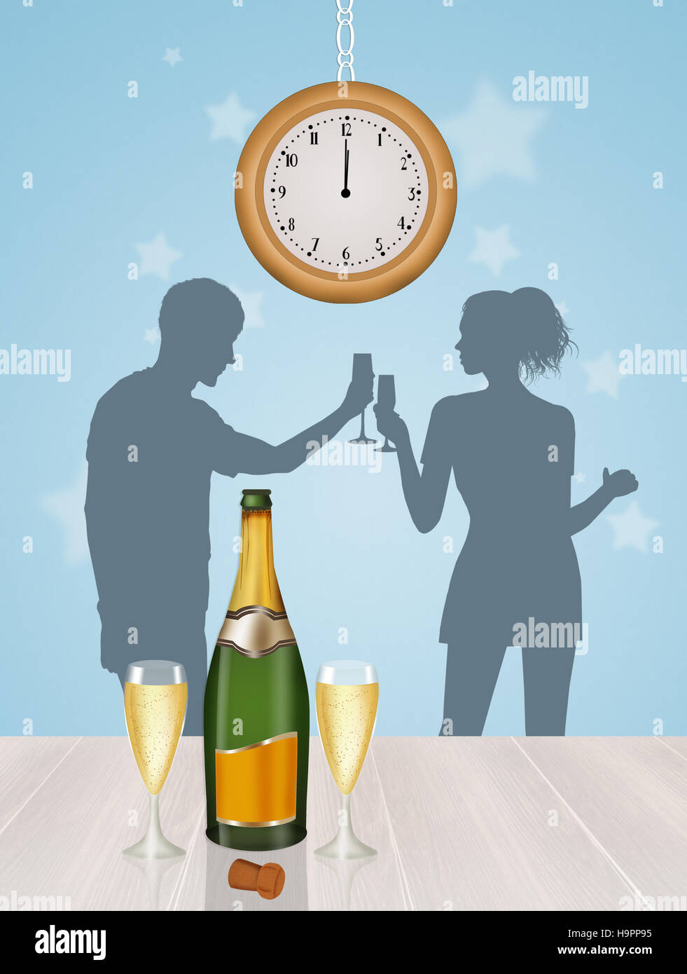 toast for the New Year Stock Photo