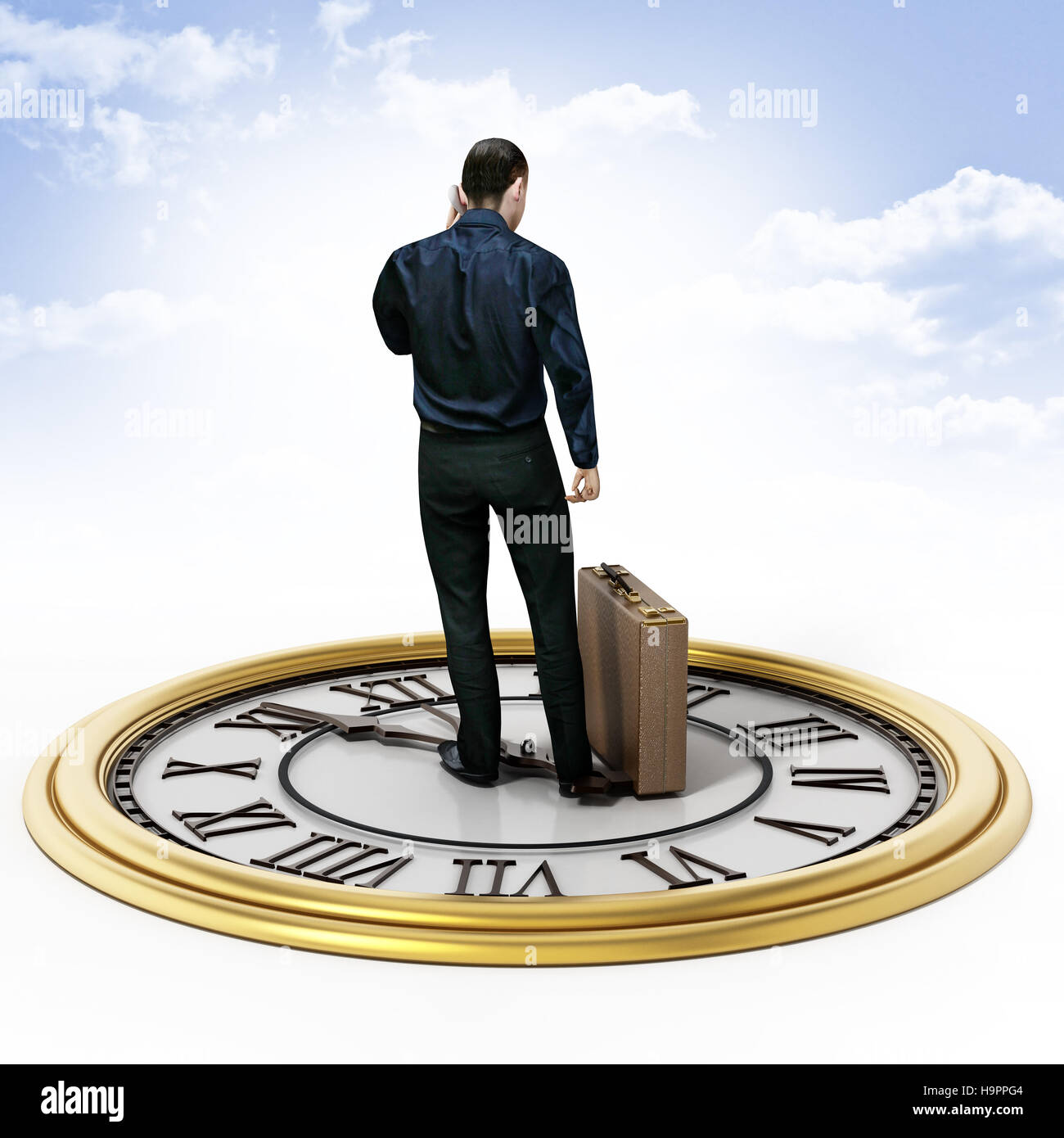 3d man clock hi-res stock photography and images - Alamy