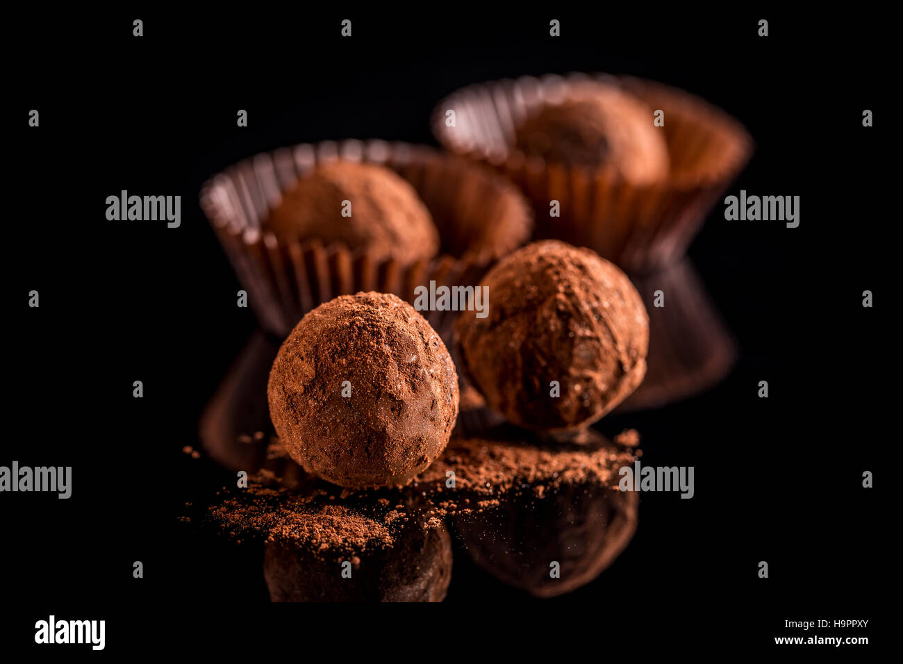 Chocolate truffles Stock Photo