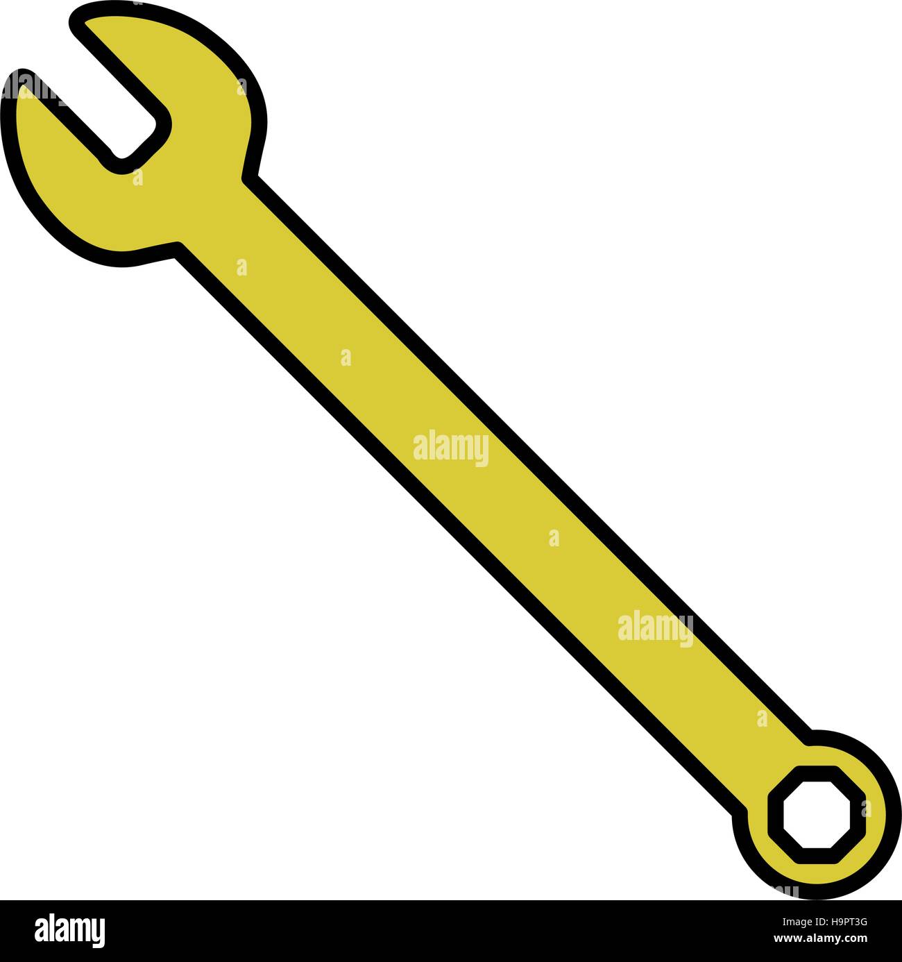 Wrench tool icon. Instrument repair and construction theme. Isolated