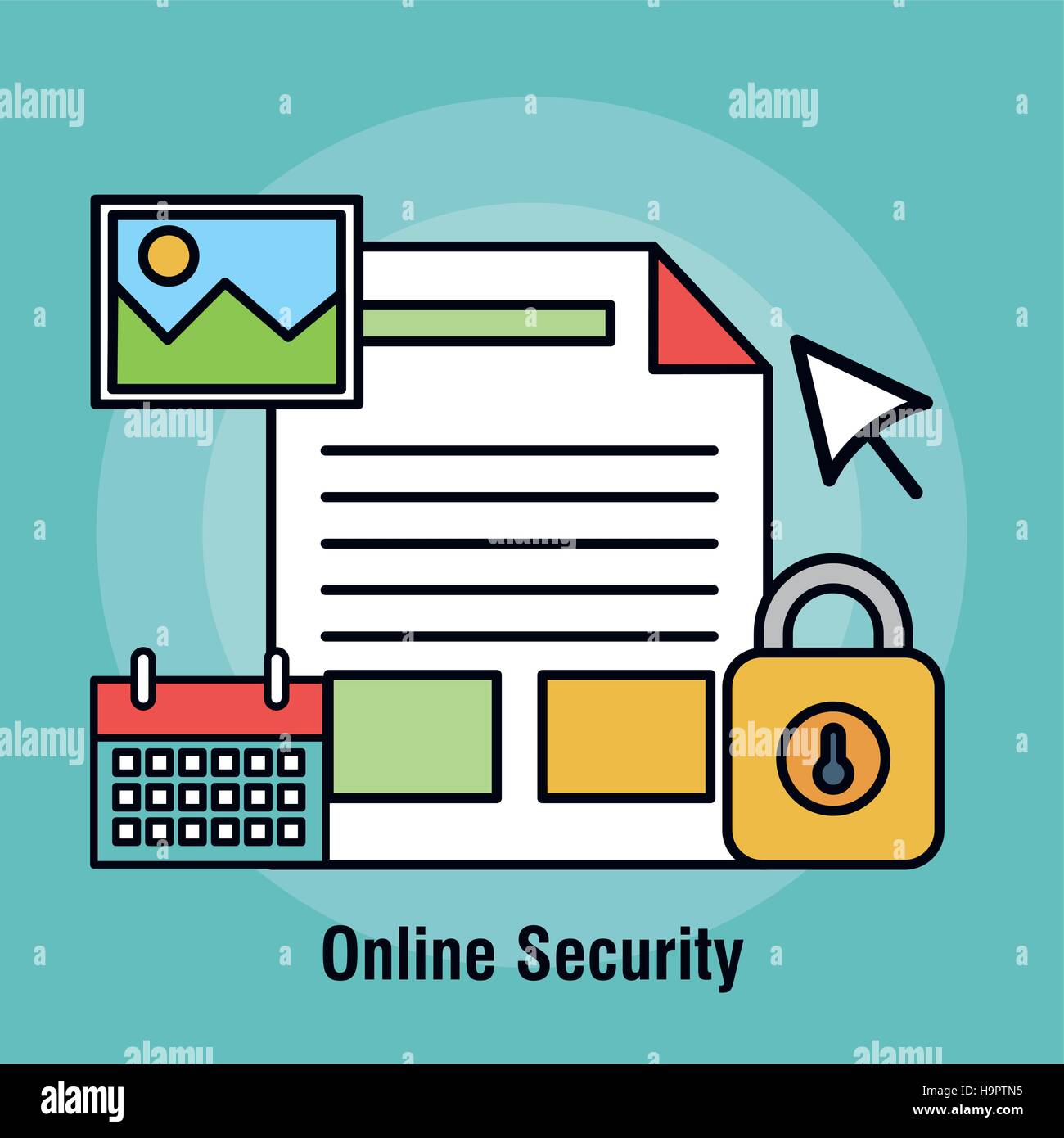 online security flat icons vector illustration design Stock Vector ...