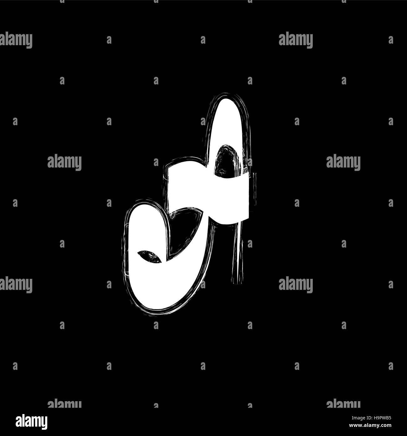 Isolated Graffiti Font Icon White Grunge Style Letter A On Black