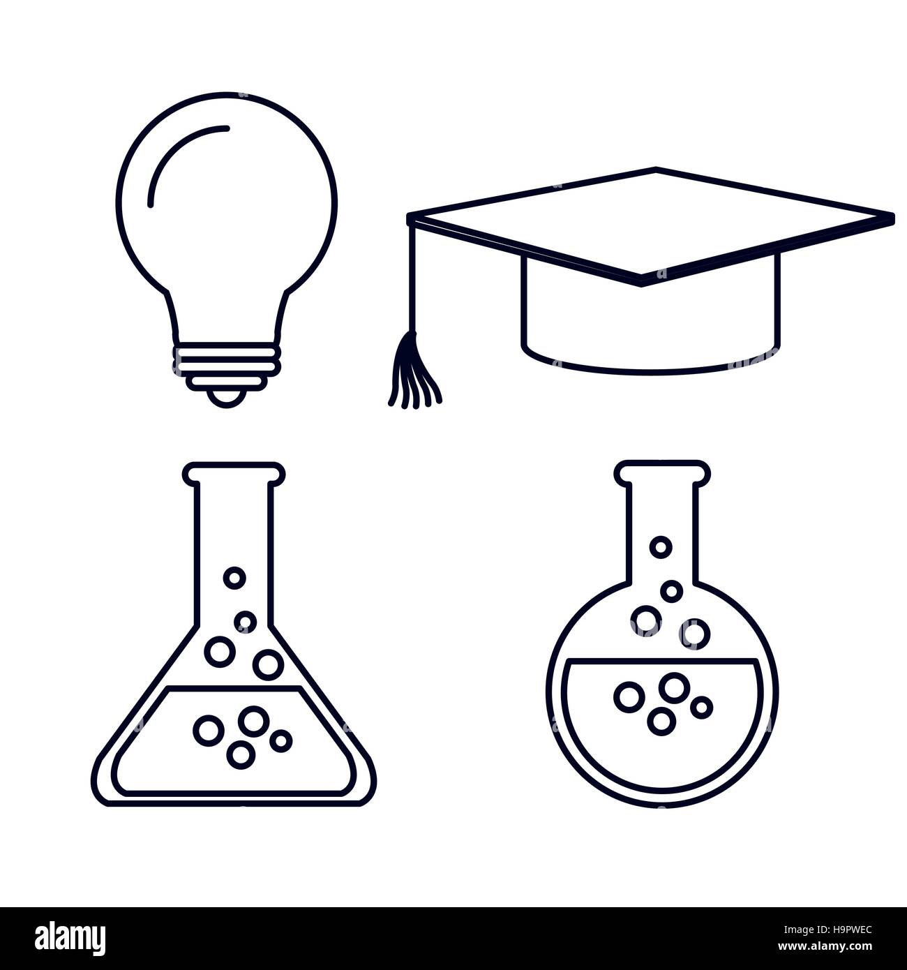 education set line icons vector illustration design Stock Vector Image ...