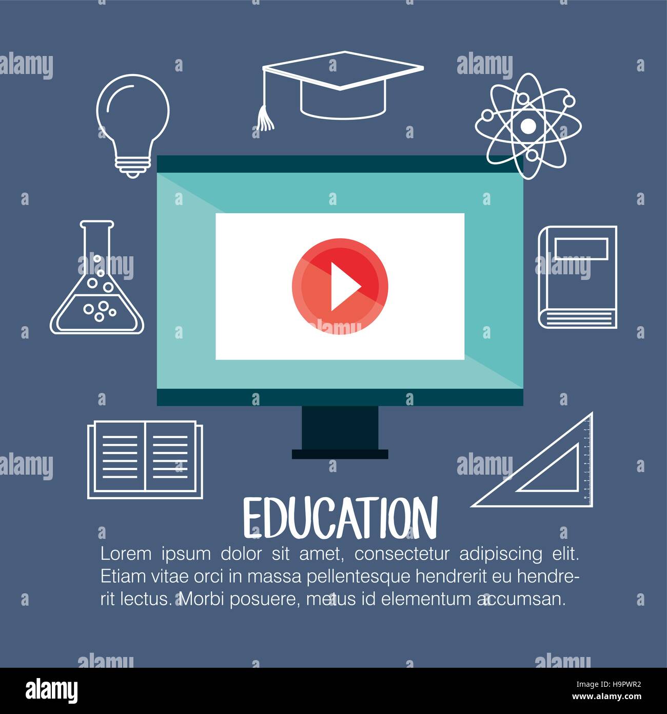 education set line icons vector illustration design Stock Vector Image ...