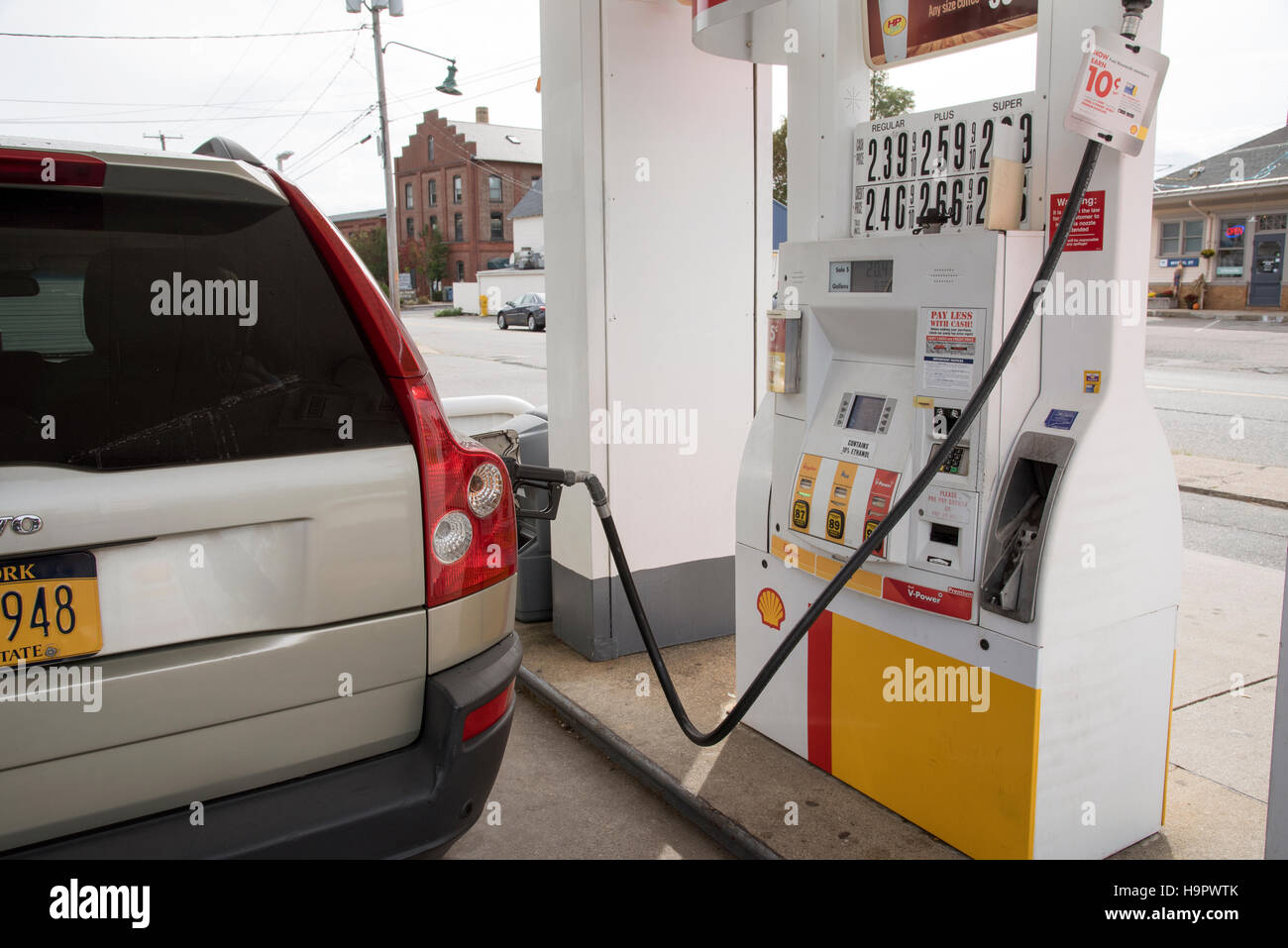 Gas station in Connecticut USA Unattended service at a filling