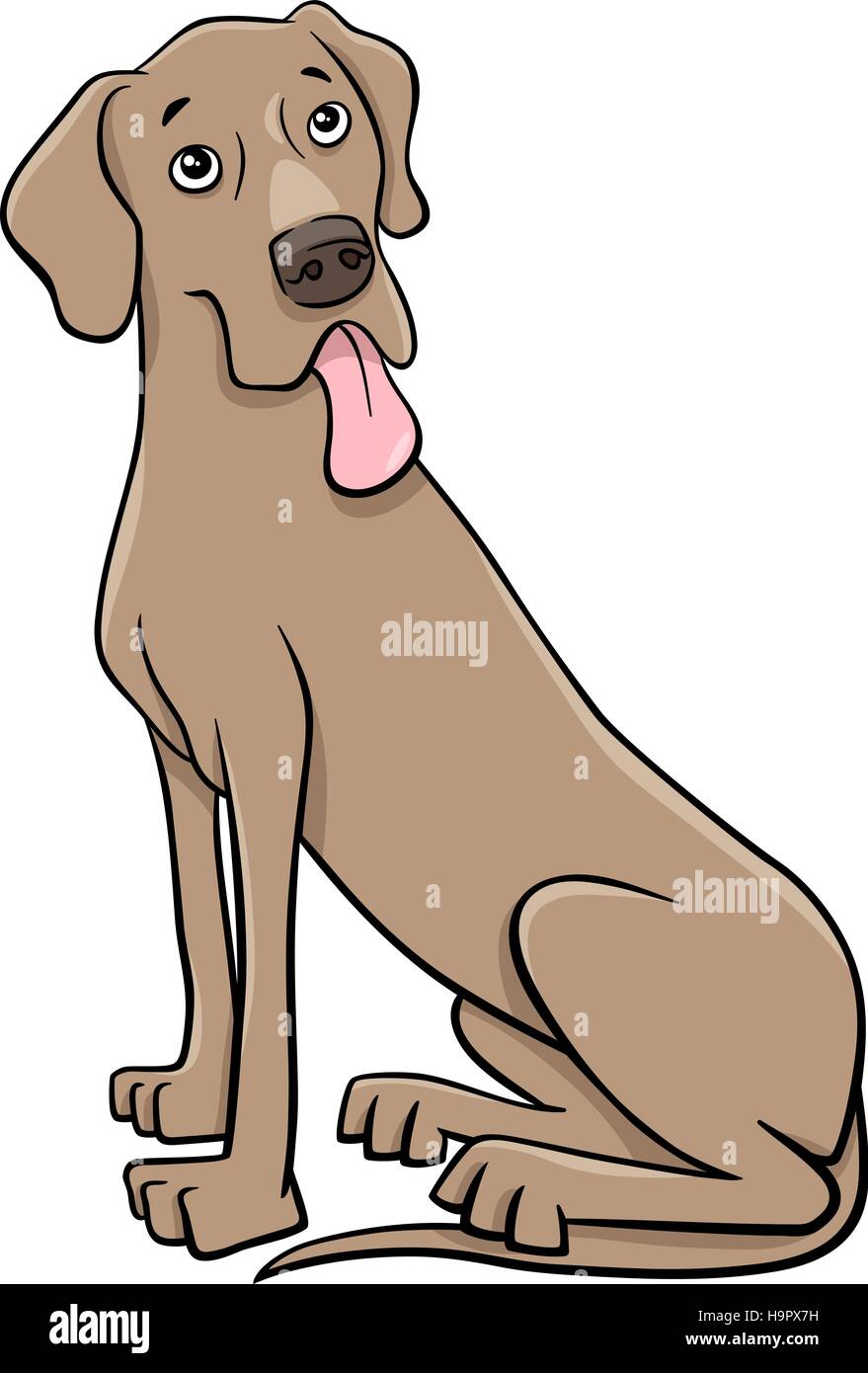 Cartoon Illustration of Great Dane Dog Stock Vector Image & Art - Alamy