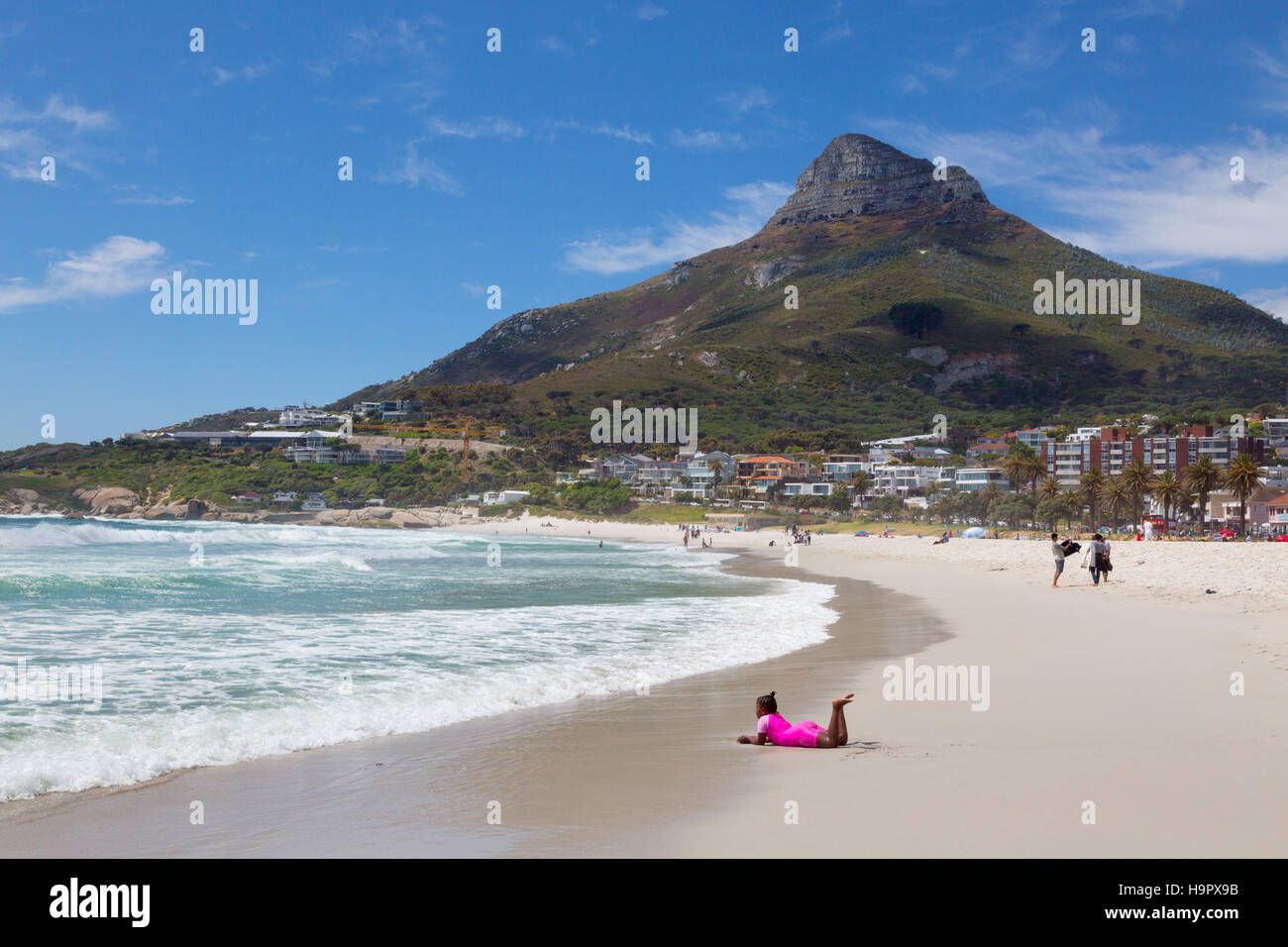 Camps Bay Beach, with the Lions Head in the background, Cape Town