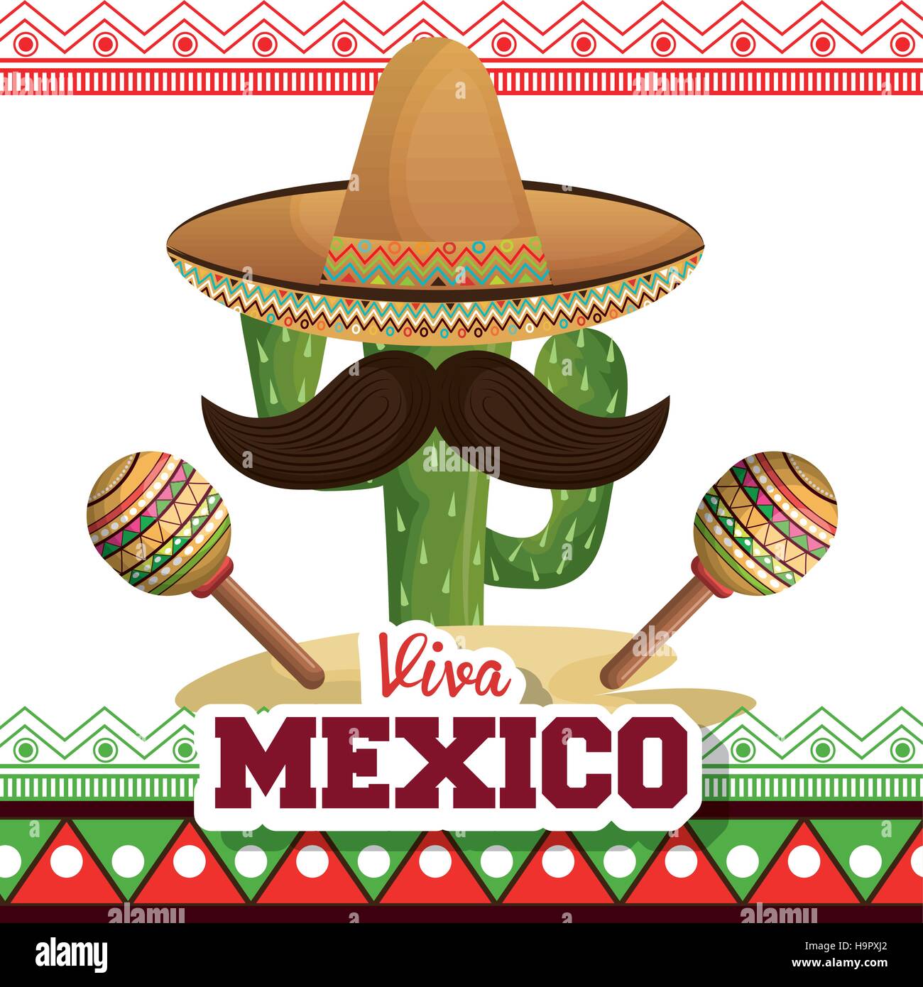 viva mexico poster icon vector illustration design Stock Vector Image ...