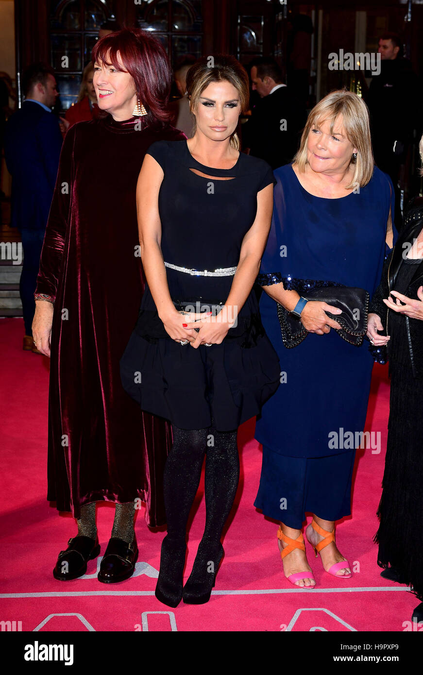Janet Street Porter, Katie Price and Linda Robson attending the ITV Gala at the London Palladium. Stock Photo