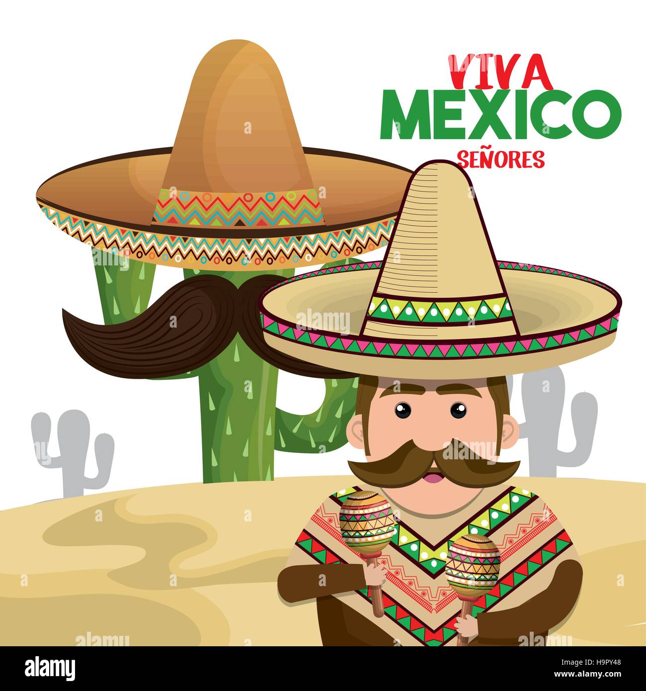 viva mexico poster icon vector illustration design Stock Vector Image ...