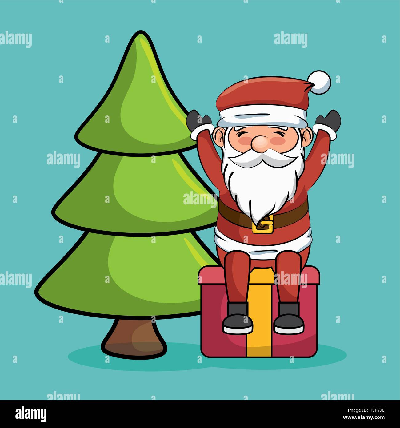 happy merry christmas santa claus character vector illustration design ...