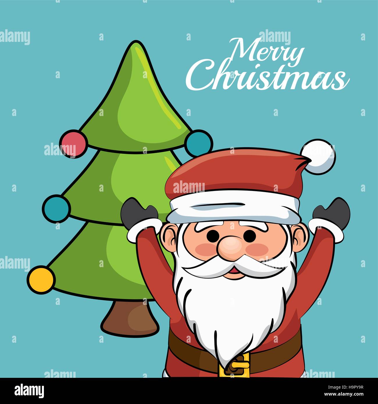 happy merry christmas santa claus character vector illustration design ...
