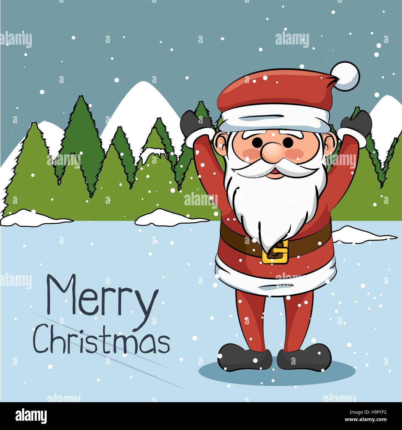 happy merry christmas santa claus character vector illustration design ...