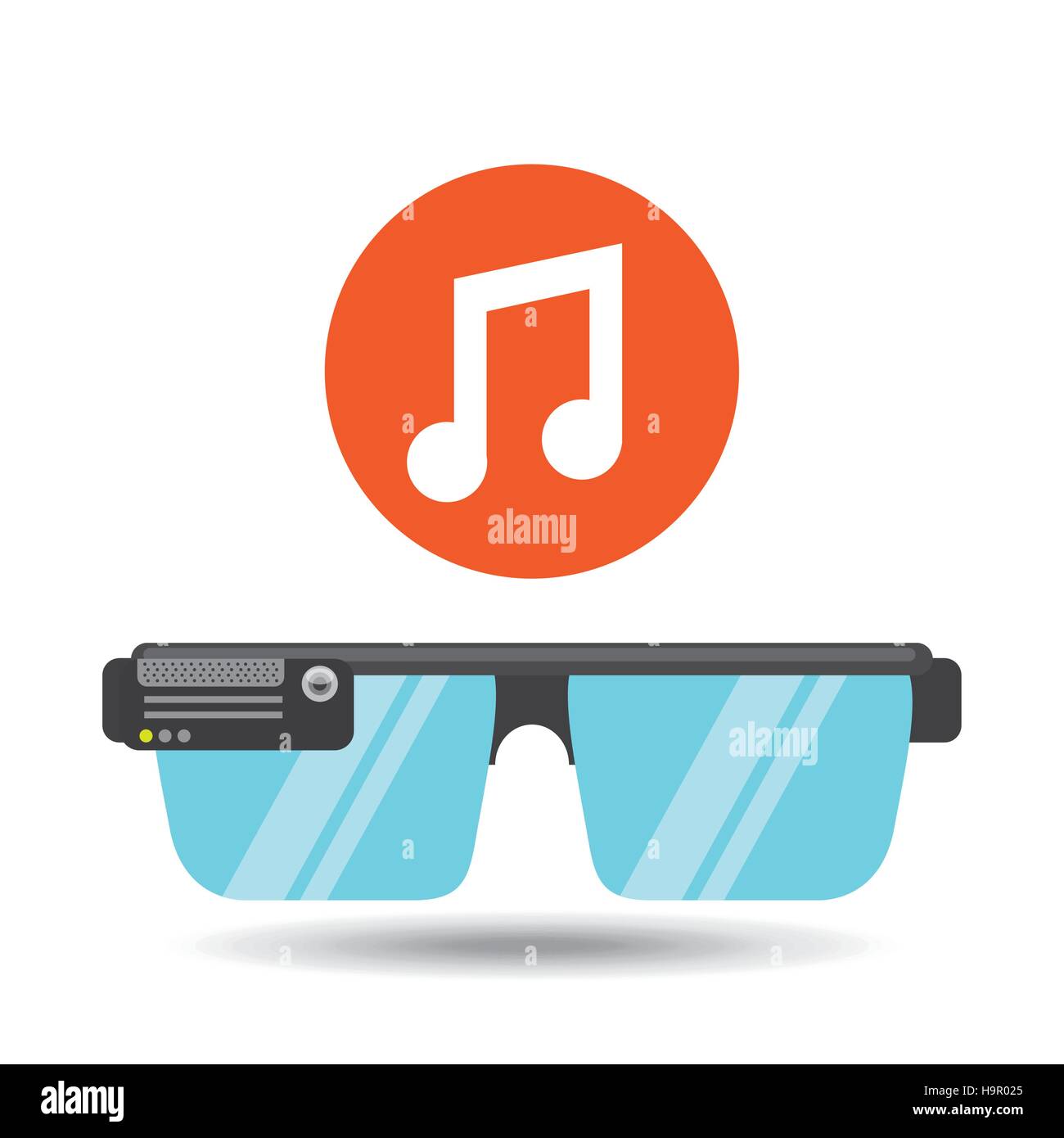 glasses technology music application media vector illustration eps 10 Stock Vector