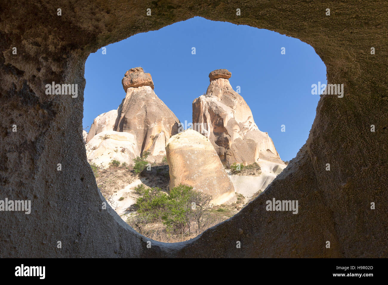 Fairy chimneys in Cappadocia, Turkey Stock Photo
