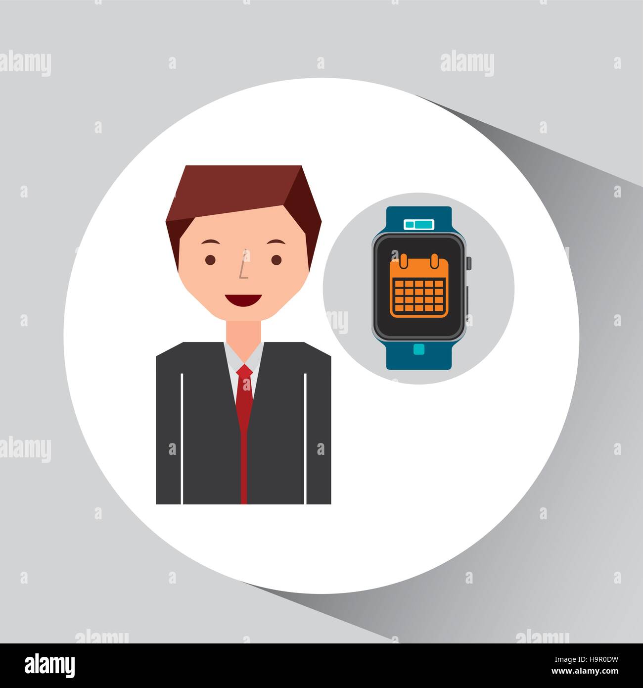 Smartwatch keyboard wooden table Stock Vector Images - Alamy