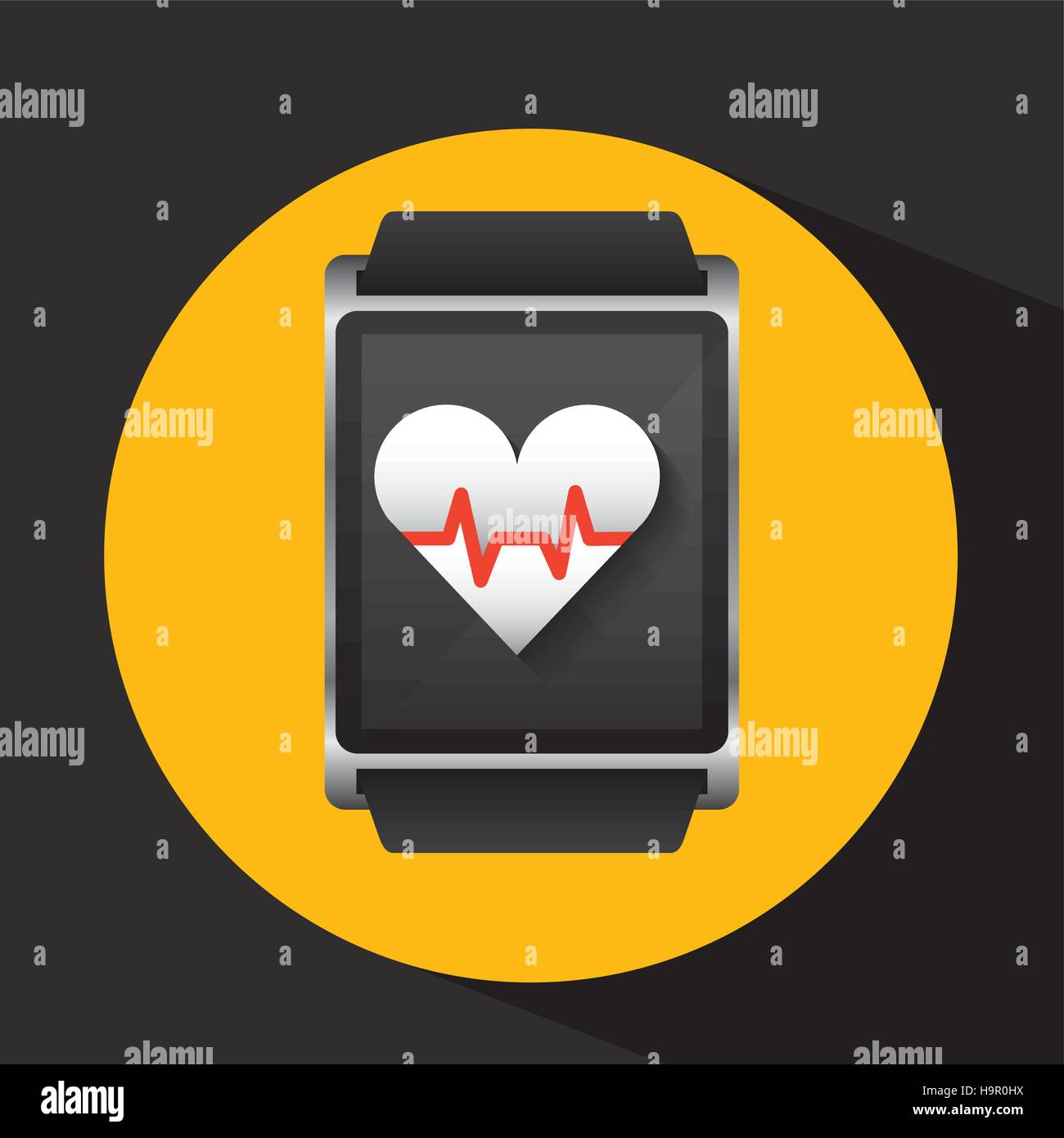 smart watch concept heart rate social media vector illustration eps 10 ...