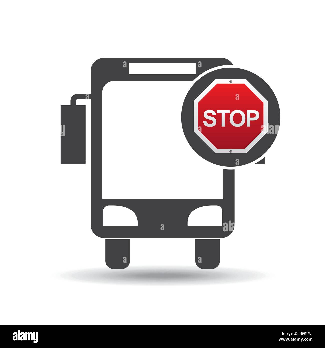 Blank white advertising sign bus Stock Vector Images - Alamy
