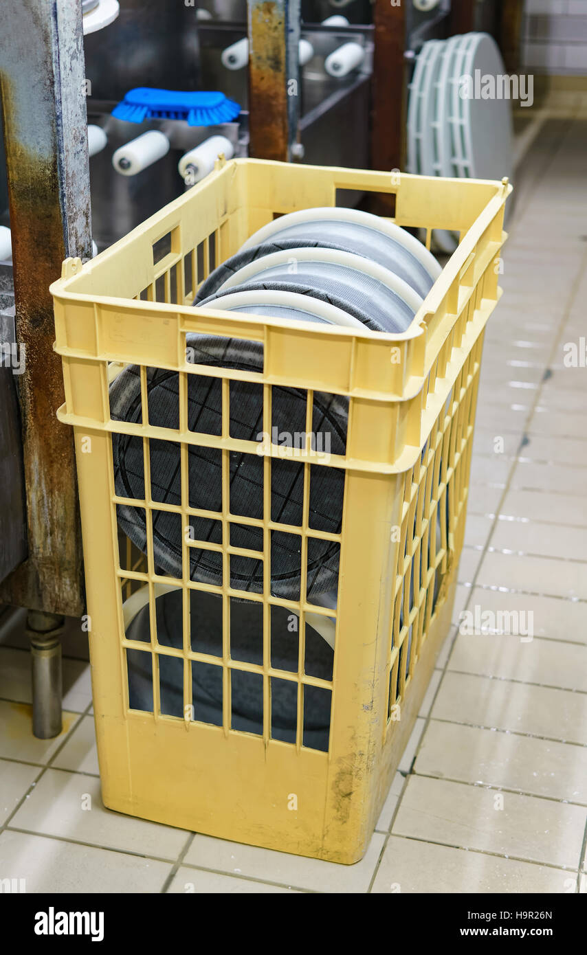 Special forms for Gruyere de Comte Cheese at the dairy in Franche Comte