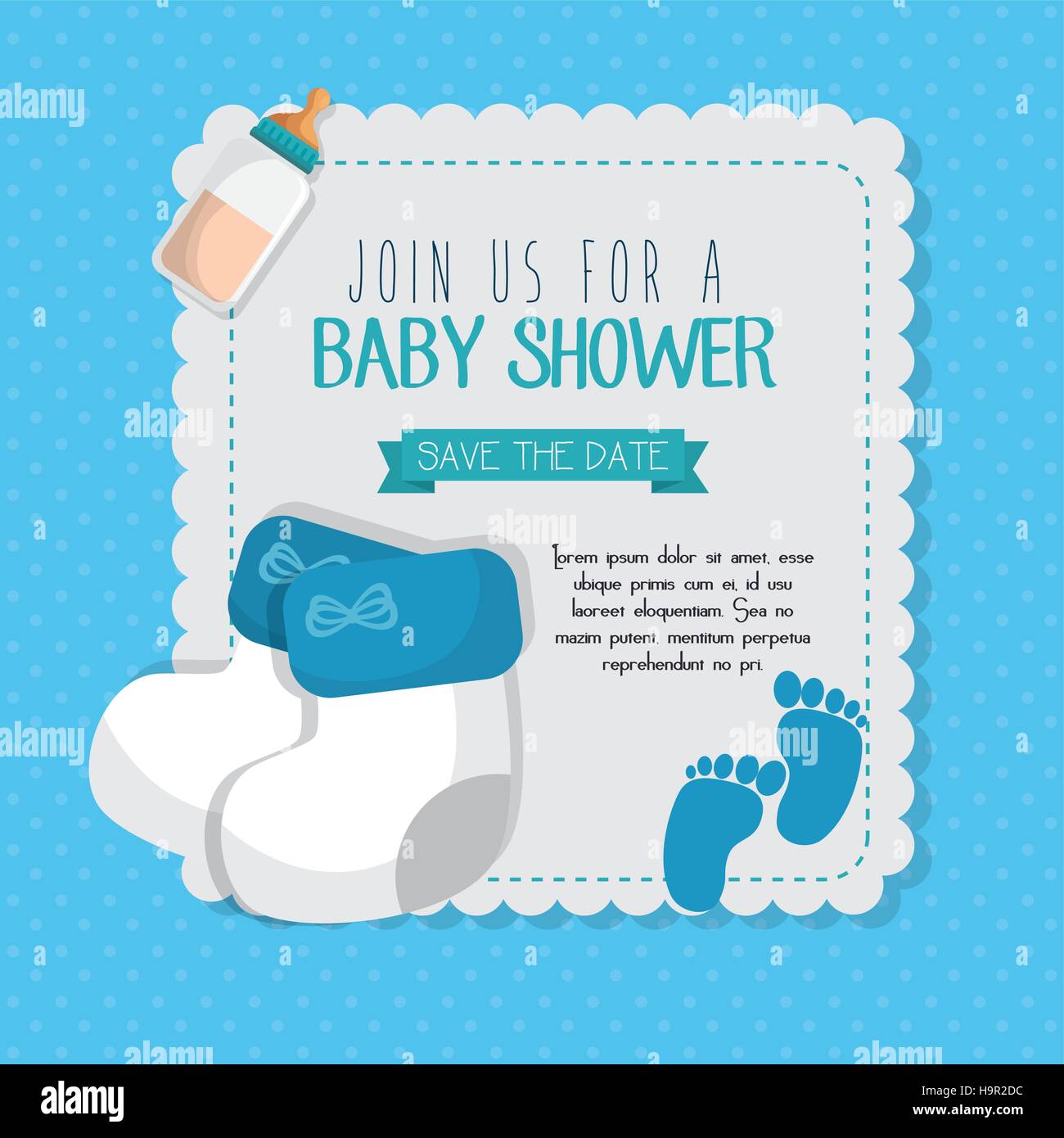 baby shower invitation card vector illustration design Stock Vector ...