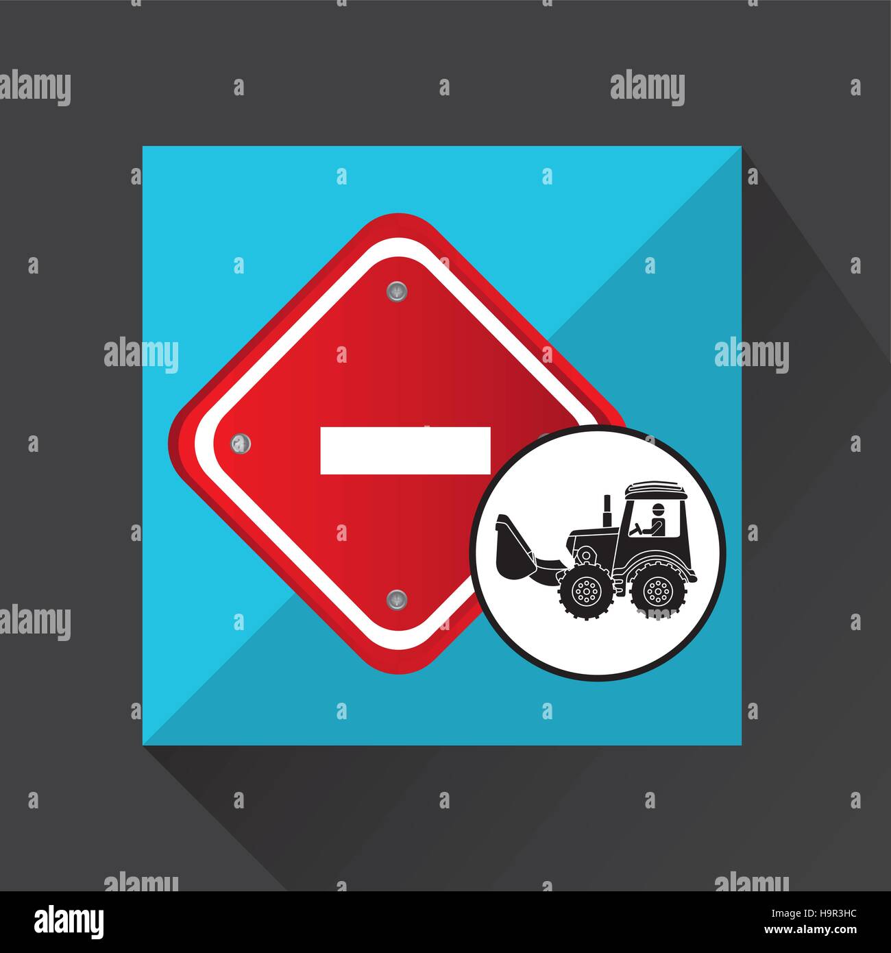 construction truck concept road sign stop design vector illustration ...