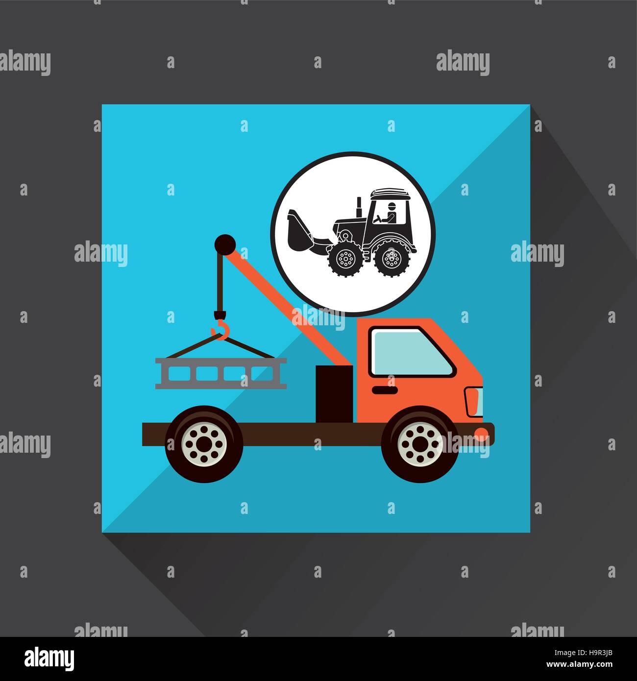 construction truck concept car tow design vector illustration eps 10 Stock Vector Image & Art