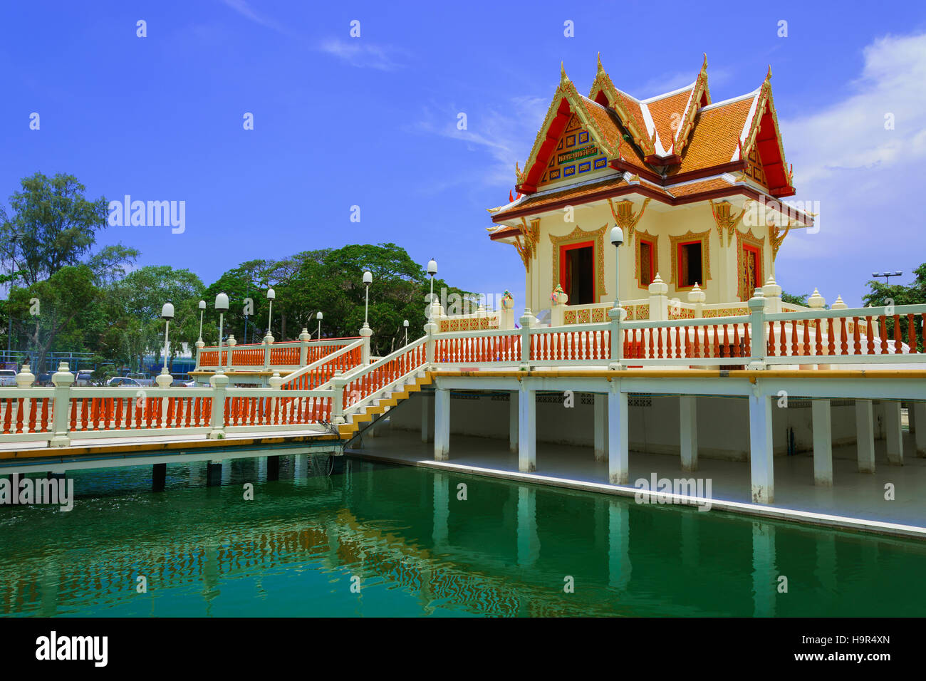 Phraphuttha Angkhirot Dhamma Hall landmark of Rayong, Thailand Stock