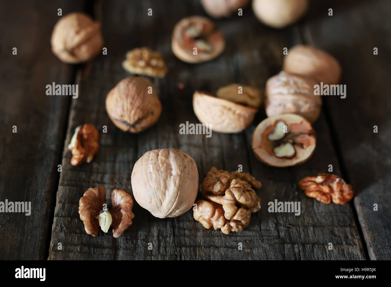 walnuts, whole and peeled Stock Photo Alamy