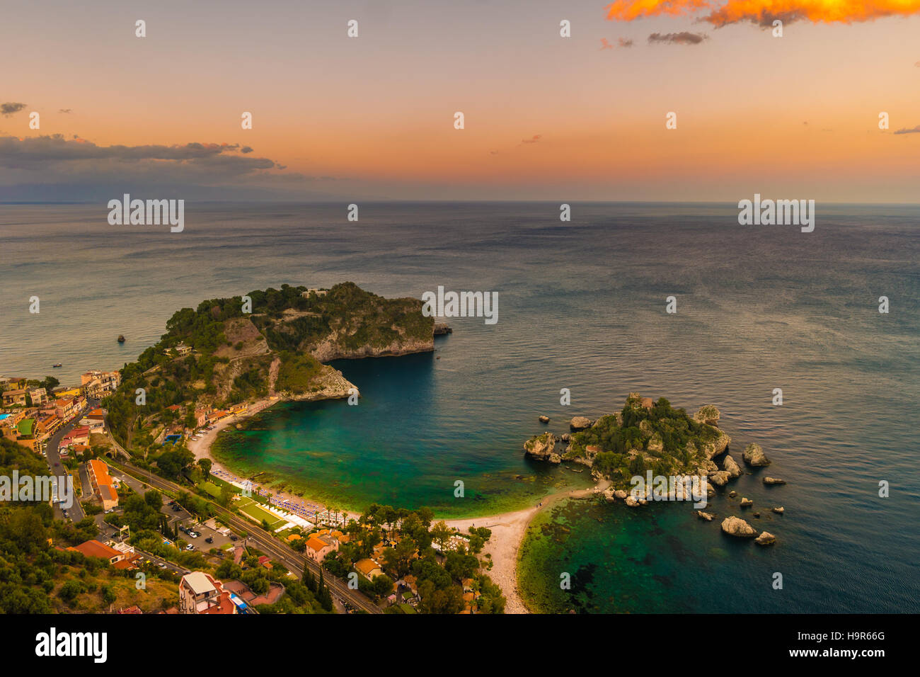 Beautiful landscape of Taormina, Italy. Stock Photo