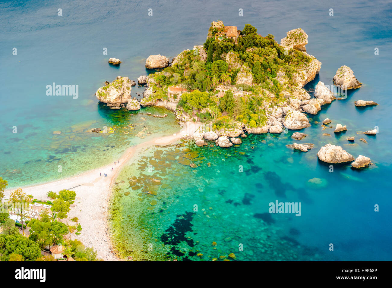 Beautiful landscape of Taormina, Italy. Stock Photo